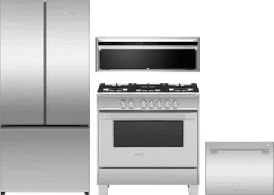 4 Piece Package Includes Refrigerator, Range, Hood And Dishwasher
